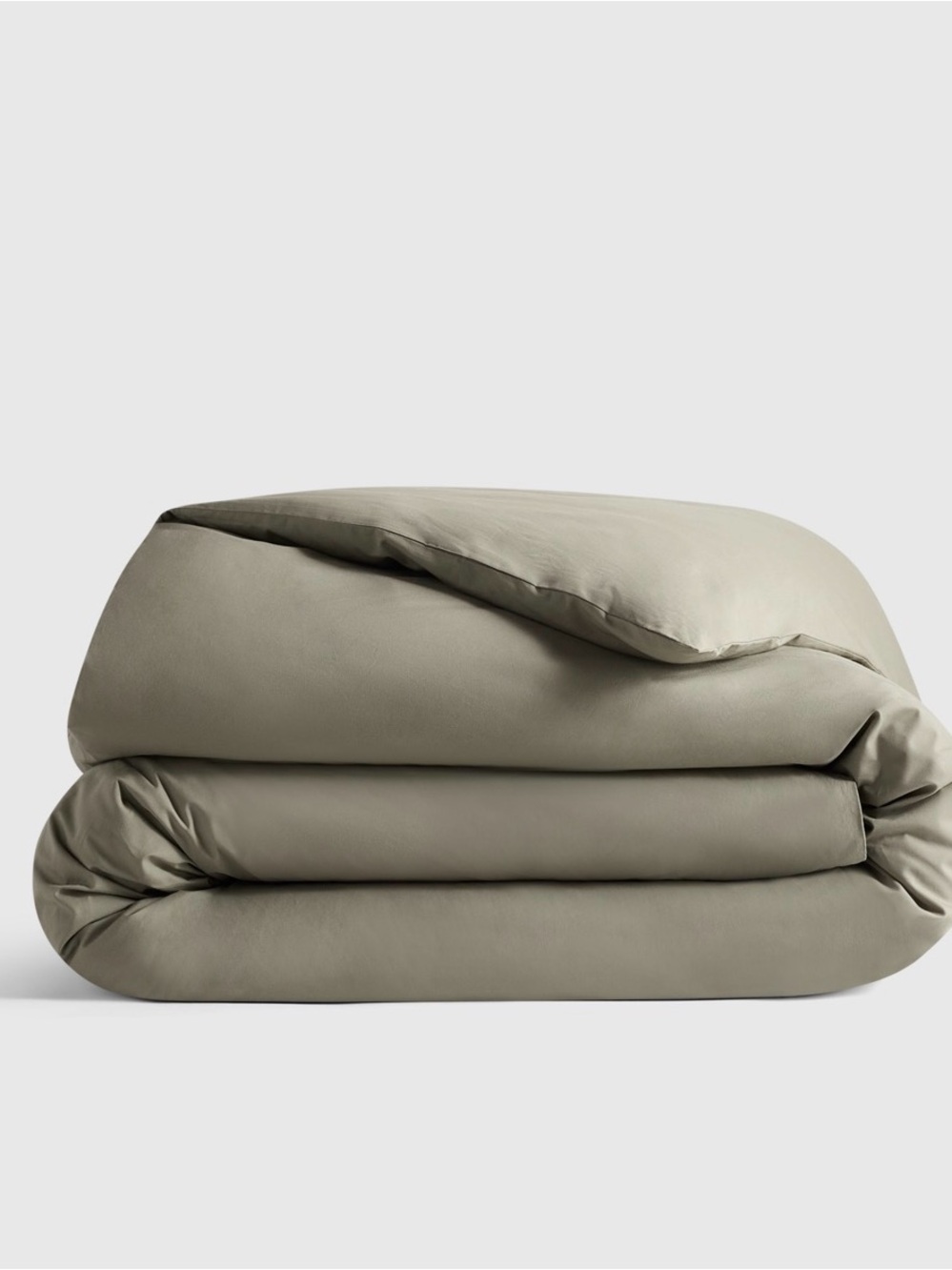 NWOT Quince 100% Organic Crisp Percale Duvet Cover, King/Cal King, Dried Sage